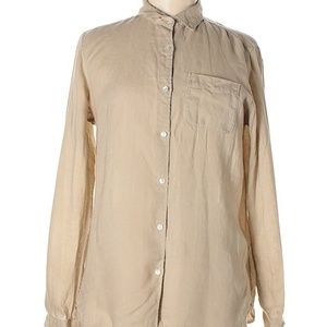 Uniqlo 100% Linen tan Button down shirt